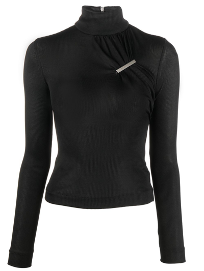 Alyx Gathered Clip-design Top In Schwarz