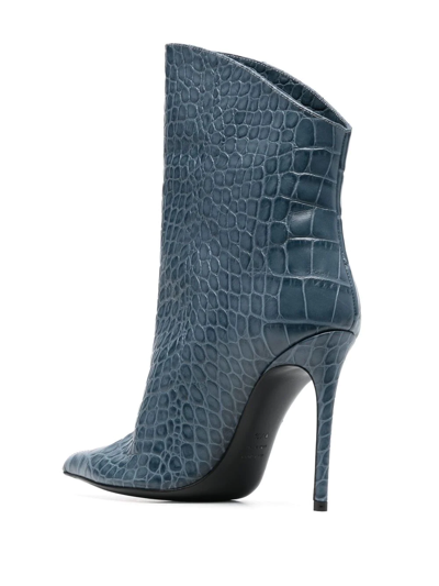 Shop Giuliano Galiano Elise 105mm Embossed Ankle Boots In Blau