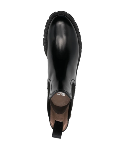 Ferragamo Leather Magnum Chelsea Boots In Schwarz