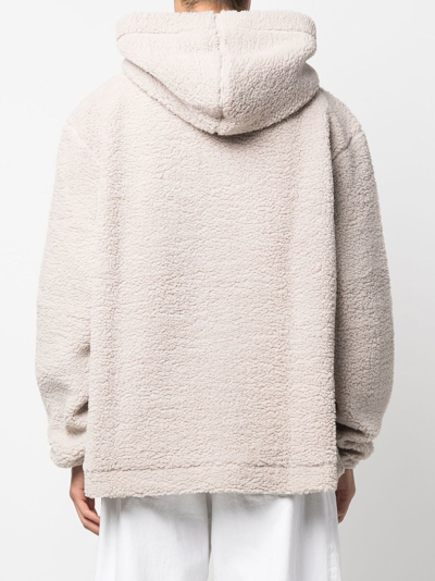 Shop Daily Paper Zip-up Fleece Hoodie In Nude