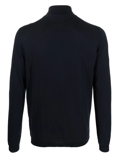 Shop Goes Botanical Fine-knit High-neck Jumper In Blau