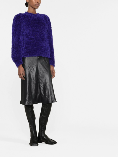 Shop Stella Mccartney Textured Cropped Jumper In Violett
