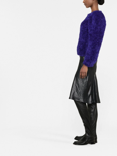 Shop Stella Mccartney Textured Cropped Jumper In Violett
