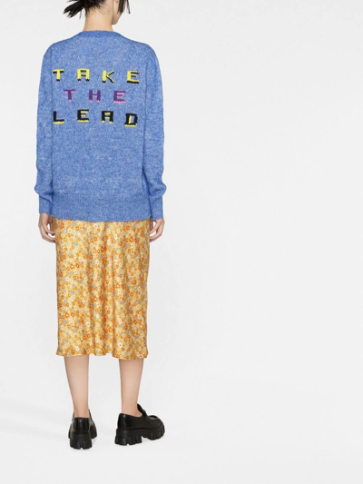 Cormio Renato Intarsia Wool-blend Cardigan In Blau