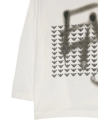 Shop Emporio Armani Monogram-pattern T-shirt In Weiss
