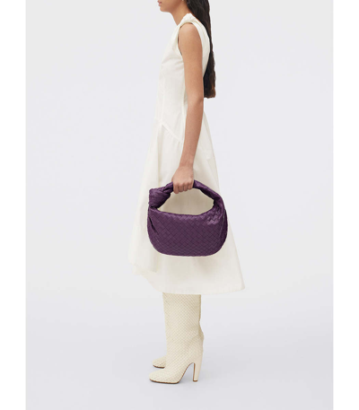 Shop Bottega Veneta Teen Jodie Intrecciato Shoulder Bag In Purple