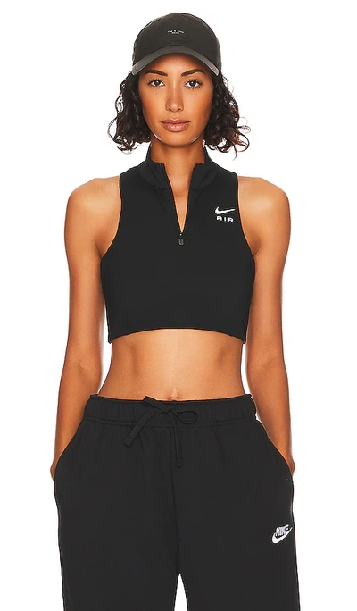 Shop Nike Air Swish Mock Zip Sports Bra In Black & White