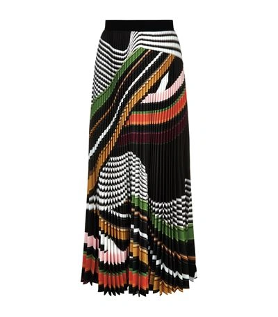 Shop Mary Katrantzou Striped Pleat Maxi Skirt