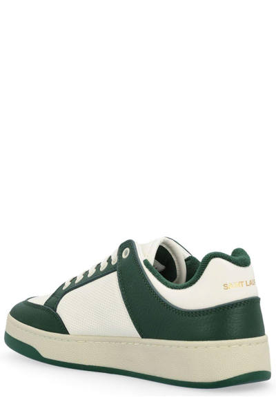Shop Saint Laurent Sl/61 Round Toe Low-top Sneakers In Caffe Bianco