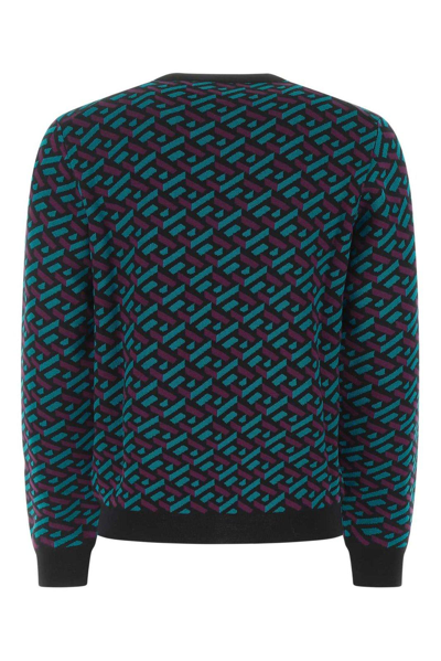 Shop Versace Greca Pattern Crewneck Sweater
