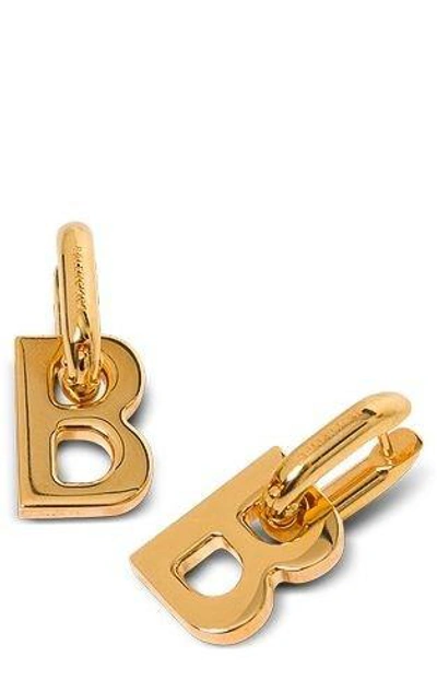 Shop Balenciaga B Chain Xs Earrings In Oro