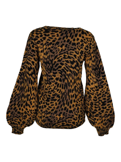 Shop Stella Mccartney Leopard-print Crewneck Long-sleeve Top