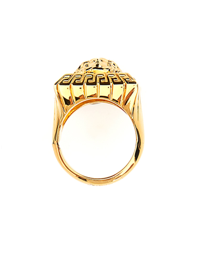 Shop Versace Square Medusa Ring In Oro