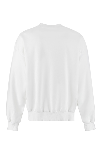 Shop Balenciaga Logo Detail Cotton Sweatshirt In Bianco