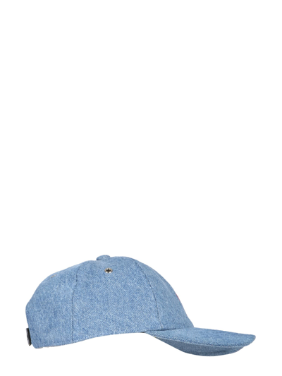Shop Ami Alexandre Mattiussi Baseball Cap With Coeur Logo Embroidery In Blue
