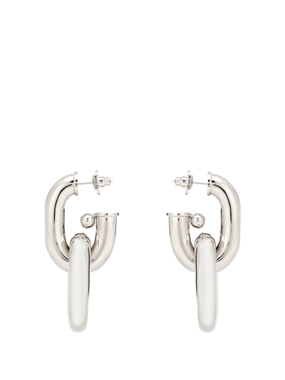 Shop Rabanne Xl Link Double Circle Earrings In Argento