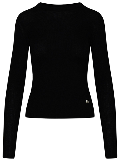 Shop Dolce & Gabbana Logo Plaque Crewneck Knitted Sweater In Nero