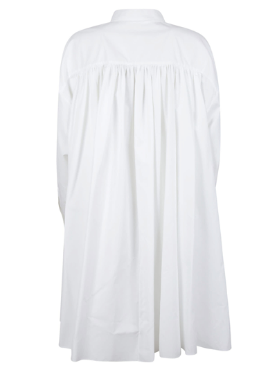 Shop Alexander Mcqueen Capeback Mini Shirt Dress In Bianco