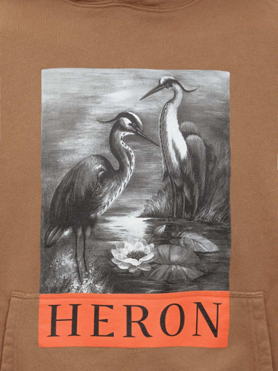 Shop Heron Preston Logo Printed Drawstring Hoodie