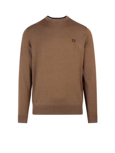Shop Fred Perry Sweater In Brown