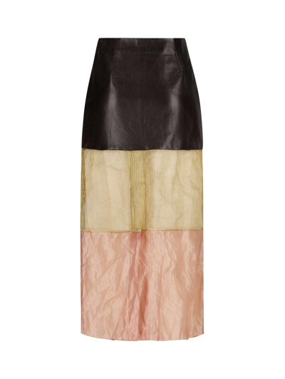 Shop Prada High-waist Panelled Midi Skirt