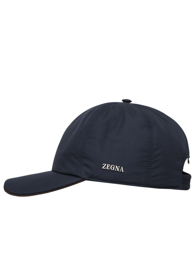 Shop Z Zegna Logo Plaque Baseball Cap In Navy