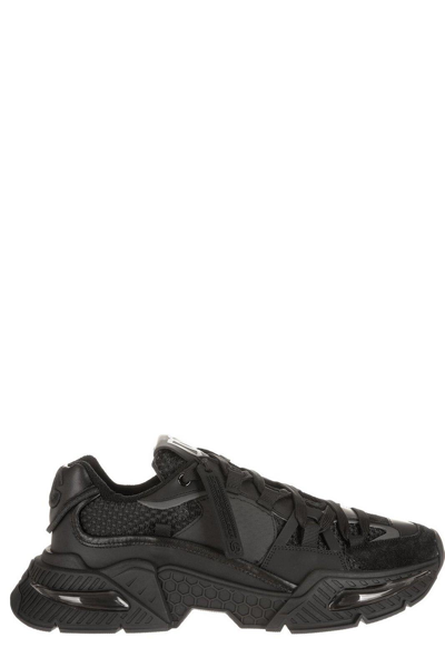 Shop Dolce & Gabbana Airmaster Panelled Lace-up Sneakers In Nero