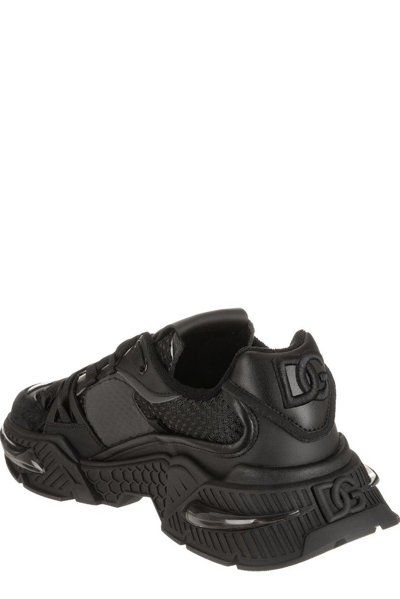 Shop Dolce & Gabbana Airmaster Panelled Lace-up Sneakers In Nero