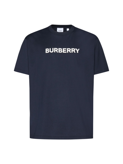 Shop Burberry T-shirt In Dark Charcoal Blue