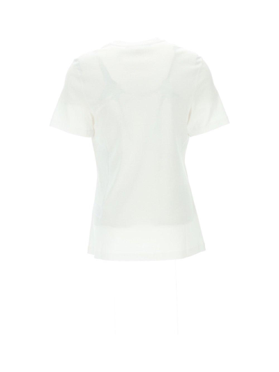 Shop Versace Logo Printed Crewneck T-shirt In Bianco/multicolor