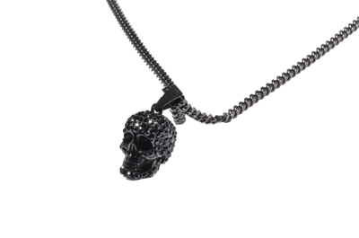 Shop Alexander Mcqueen Skull Charm Necklace In Argento