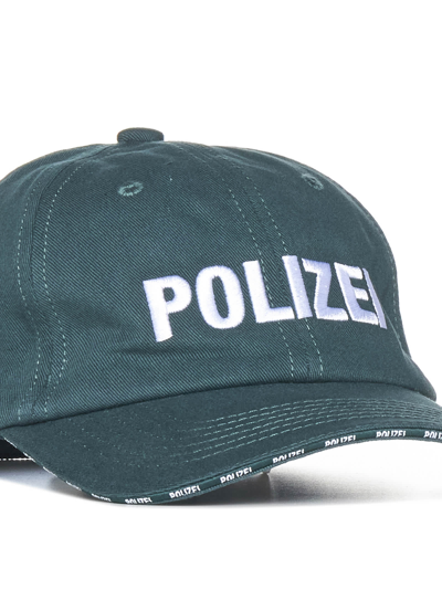 Vetements Polizei Cotton Baseball Cap In Green | ModeSens