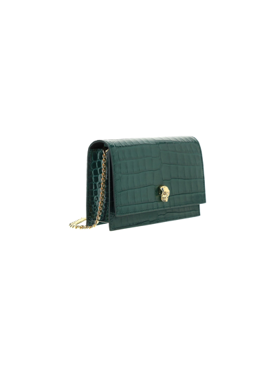 Shop Alexander Mcqueen Skull Mini Shoulder Bag In Verde