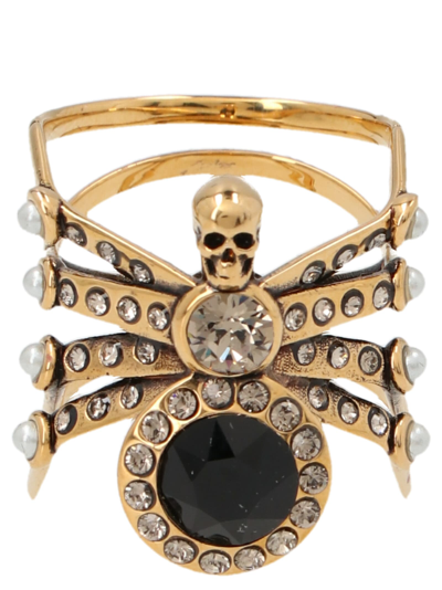 Shop Alexander Mcqueen Spider Ring In Oro