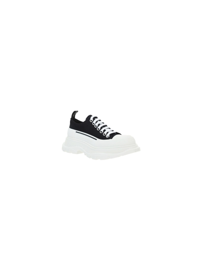 Alexander Mcqueen Smooth Sneakers With 45mm Thread In Black