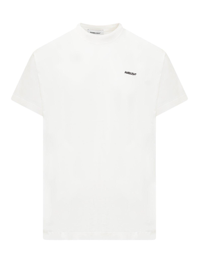 Shop Ambush Logo Embroidered Crewneck T-shirt In Bianco
