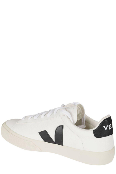 Shop Veja Campo Chromefree Detail Low-top Sneakers In Extra White Black