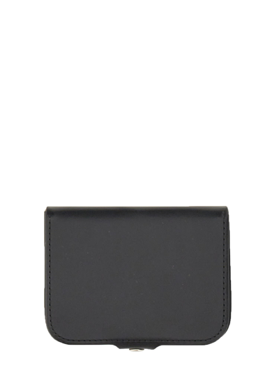 Shop Apc Leather Card Holder In Nero