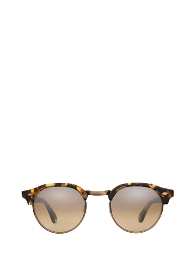 Shop Garrett Leight Oakwood Sun Tuscan Tortoise-brushed Gold/brown Layered Mirror Sunglasses