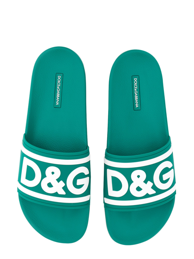 Shop Dolce & Gabbana Slide Sandal In Verde