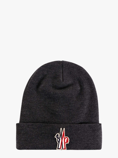 Shop Moncler Hat In Grey