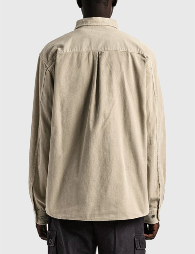 Shop John Elliott Corduroy Cloak Button Up Shirt In Beige