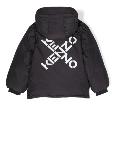 Shop Kenzo Cross-logo Padded Jacket In Black