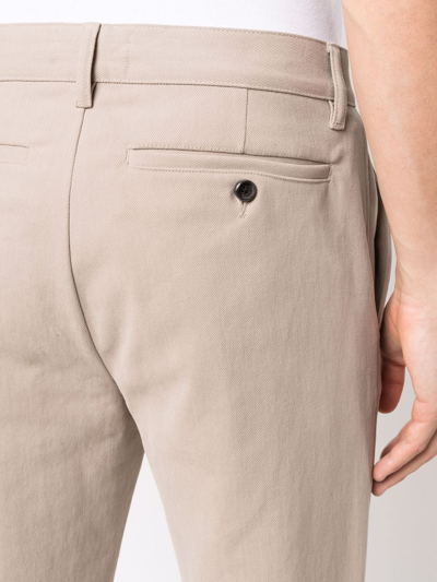 Shop Ami Alexandre Mattiussi Straight-leg Cotton Trousers In Neutrals