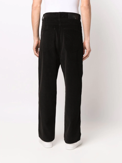 Shop Ami Alexandre Mattiussi Straight-leg Corduroy Trousers In Black