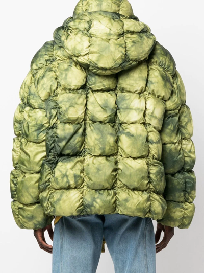 Shop Diesel W-ralle Quilted Padded Jacket In Green