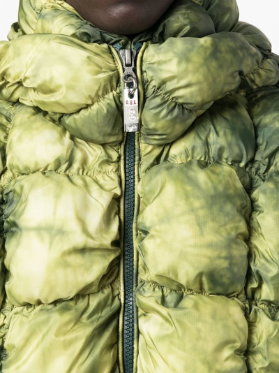Shop Diesel W-ralle Quilted Padded Jacket In Green