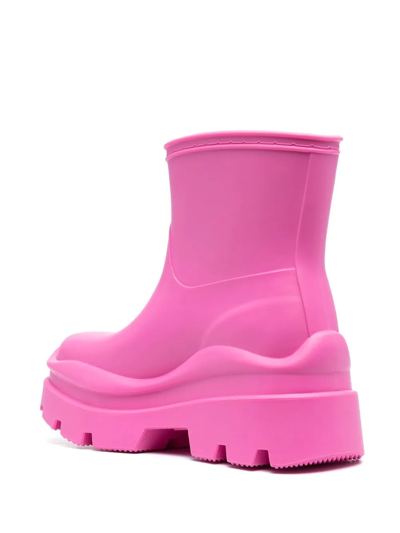 Shop Msgm Lug-sole Ankle Rain Boots In Pink