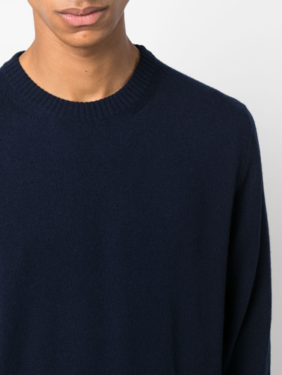 Shop Barrie Round Neck Cashmere Sweater In Blue