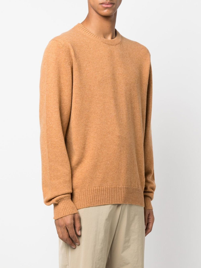 Shop Barrie Round Neck Cashmere Sweater In Brown